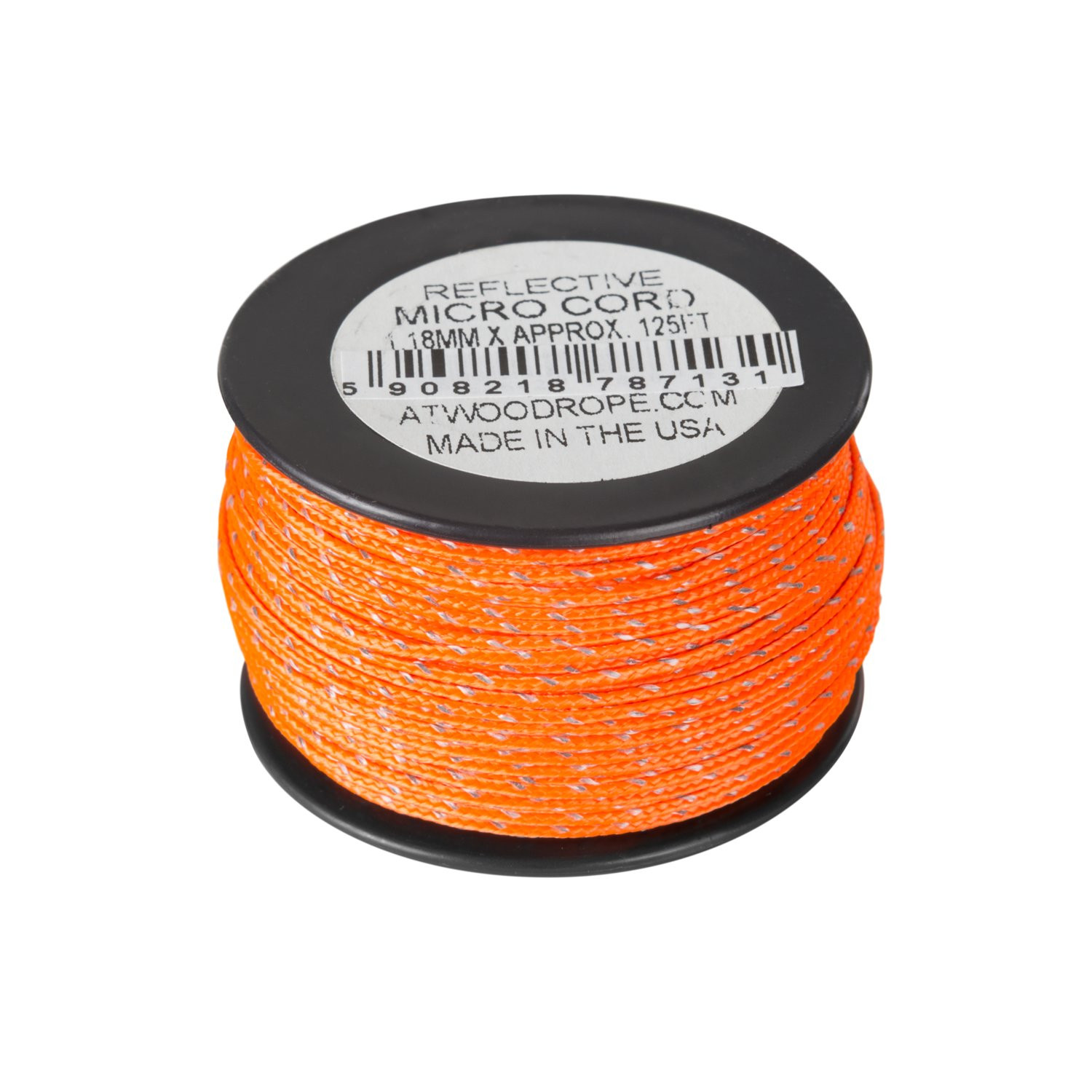 Micro Cord Neon Orange 125 FT USA MADE & SELLER same day shipping